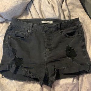 Black ripped shorts